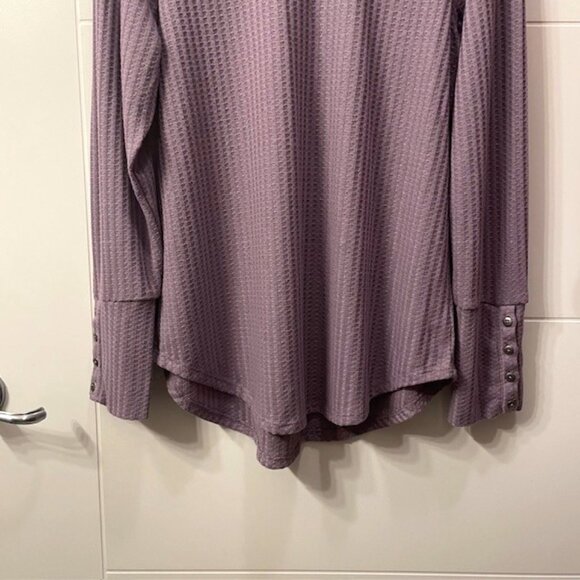 Chaser Waffle Knit Thermal Long Sleeve Top Purple Size XL - Picture 4 of 13